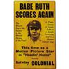 Image 1 : "Babe Ruth 1920 ""Headin' Home"" Window Card"