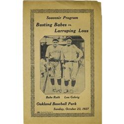 1927 Babe Ruth & Lou Gehrig Barnstorming Program