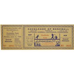 1939 Opening Baseball Hall of Fame Full Ticket