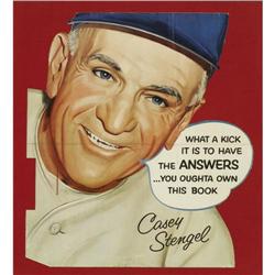 1950's Casey Stengel Die-Cut Advertising Sign 