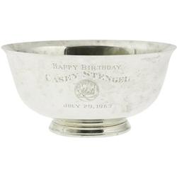 1963 Casey Stengel Birthday Presentational Bowl 