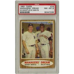 1962 Topps Manager's Dream Mantle/Mays #18 PSA 8