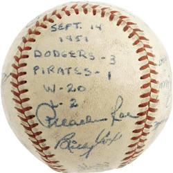 1951 Brooklyn Dodgers Team Signed Baseball Used 