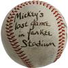 Image 2 : 1968 Mickey Mantle's Last Game Used Baseball