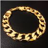 Image 2 : Mens Gold Tone Cuban Link Chain Bracelet