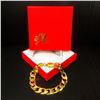 Image 4 : Mens Gold Tone Cuban Link Chain Bracelet