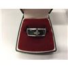 Image 2 : Mens Titanium Steel Black And Silver Ring
