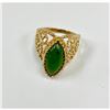 Image 1 : Elegant Ladies 3.73 Carat 14k Gold Jade Ring