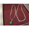 Image 1 : Chinese Green Jade Tear Drop On 925 Necklace