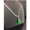 Image 3 : Chinese Green Jade Tear Drop On 925 Necklace