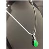 Image 4 : Chinese Green Jade Tear Drop On 925 Necklace