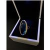Image 2 : Ladies Rose Gold Ring With Mounted Green Semi-Precious
