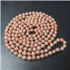 Image 1 : Long 50" 7-8mm Real Natural Pink Akoya Cultured Pearl Without Clasp Necklace