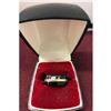 Image 1 : Ladies Titanium Black And Gold Engagement Ring