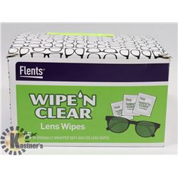 NEW WIPE N CLEAR LENS WIPES 75 PIECES IND. WRAPPED