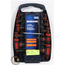 NEW MASTERCRAFT 10 PCS T-HANDLE HEX KEY SET.