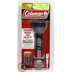 NEW COLEMAN 300M FLASHLIGHT WITH BATTERY GUARD