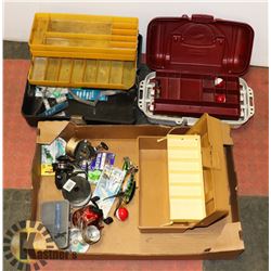 A LOT OF 3 FISHING BOXES W/CONTENTS
