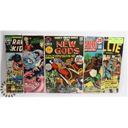 LOT OF 5 COMICS ON BACKING BOARDS, ASSORTED