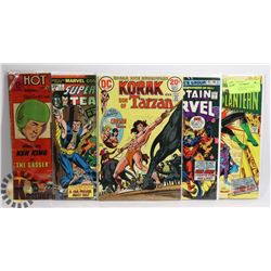 LOT OF 5 COMICS ON BACKING BOARDS, ASSORTED