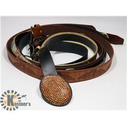 6 BELTS VARIOUS SIZES, MENS AND WOMANS
