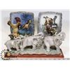 Image 1 : FLAT W/ HORSE SCULPTURE BOOK ENDS & ELEPHANT