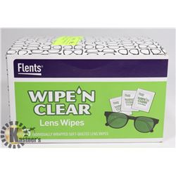 NEW WIPE N CLEAR LENS WIPES 75 PIECES IND. WRAPPED