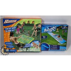SET OF 2 NEW WATER SLIP & SLIDES. KIDS