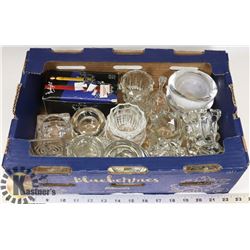 FLAT OF GLASS CANDLE HOLDERS