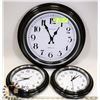 Image 1 : 3 PC LARGE AND SMALL WALL CLOCK - HOUSEHOLD