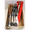 Image 1 : BOX OF BBQ TOOLS INCLUDING GEORGE FOREMAN SET