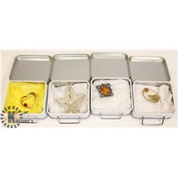 LOT OF 4 BROOCHES AND PINS