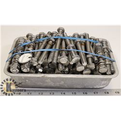 TRAY WITH 4' STAINLESS STEEL BOLTS ,NUTS, WASHERS
