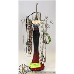 JEWELRY STAND WITH ASSORTED JEWELRY