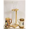 Image 1 : VINTAGE BEER GLASS & 2 COLLECTOR STEINS