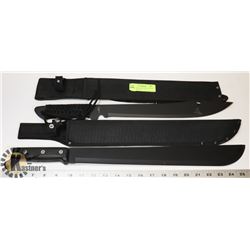 14 INCH AND 17  INCH BLACK STEEL BLADE MACHETE