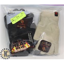 2 PACK OF LADIES HEAT WAVE GLOVES
