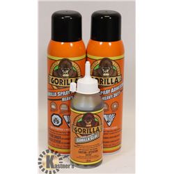 NEW "GORILLA"  ITEMS, (2) SPRAY ADHESIVE