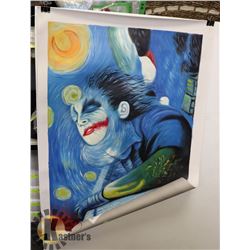 HAND PAINTED JOKER VS VAN GOUGHE STARRY NIGHT OIL