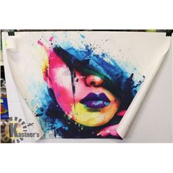 RETRO COLORFUL WOMAN FACE CANVAS