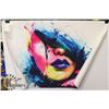 Image 1 : RETRO COLORFUL WOMAN FACE CANVAS