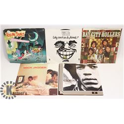 5 ORIGINAL CLASSIC ROCK PICTURE SLEEVE 45'S