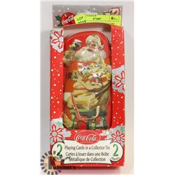 COCA COLA SANTA COLLECTORS TIN PLAYING CARDS