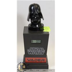 DARTH VADER COIN BANK, KEEPS TRACK DIGITALLY OF
