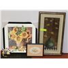 Image 1 : LOT OF 3 FRAMED PICTURES, SUNFLOWER, LIVE PLANT