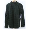 Image 1 : VOLCOM MENS FOREST GREEN PLAID LONG SLEEVE BUTTON