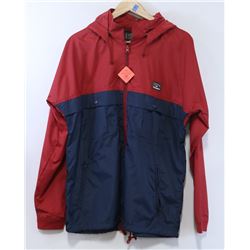 FOURSTAR MENS RED & NAVY ZIP UP HOODED JACKET