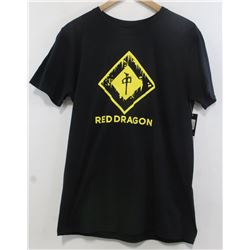 RED DRAGON MENS BLACK YELLOW LOGO TSHIRT