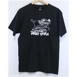 MENS BLACK DOGGY STYLE TSHIRT SIZE MEDIUM