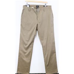 RVCA MENS KHAKI STRETCH SLIM FIT PANTS SIZE 34